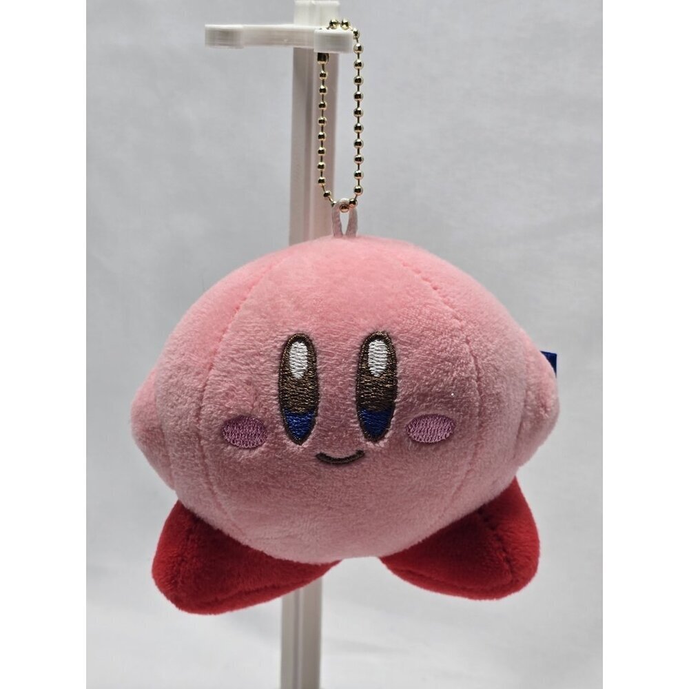 Kirby Plush Keychain Mini Plush Keychain with Pink Bag Clip "Smile" 3.5 Inches